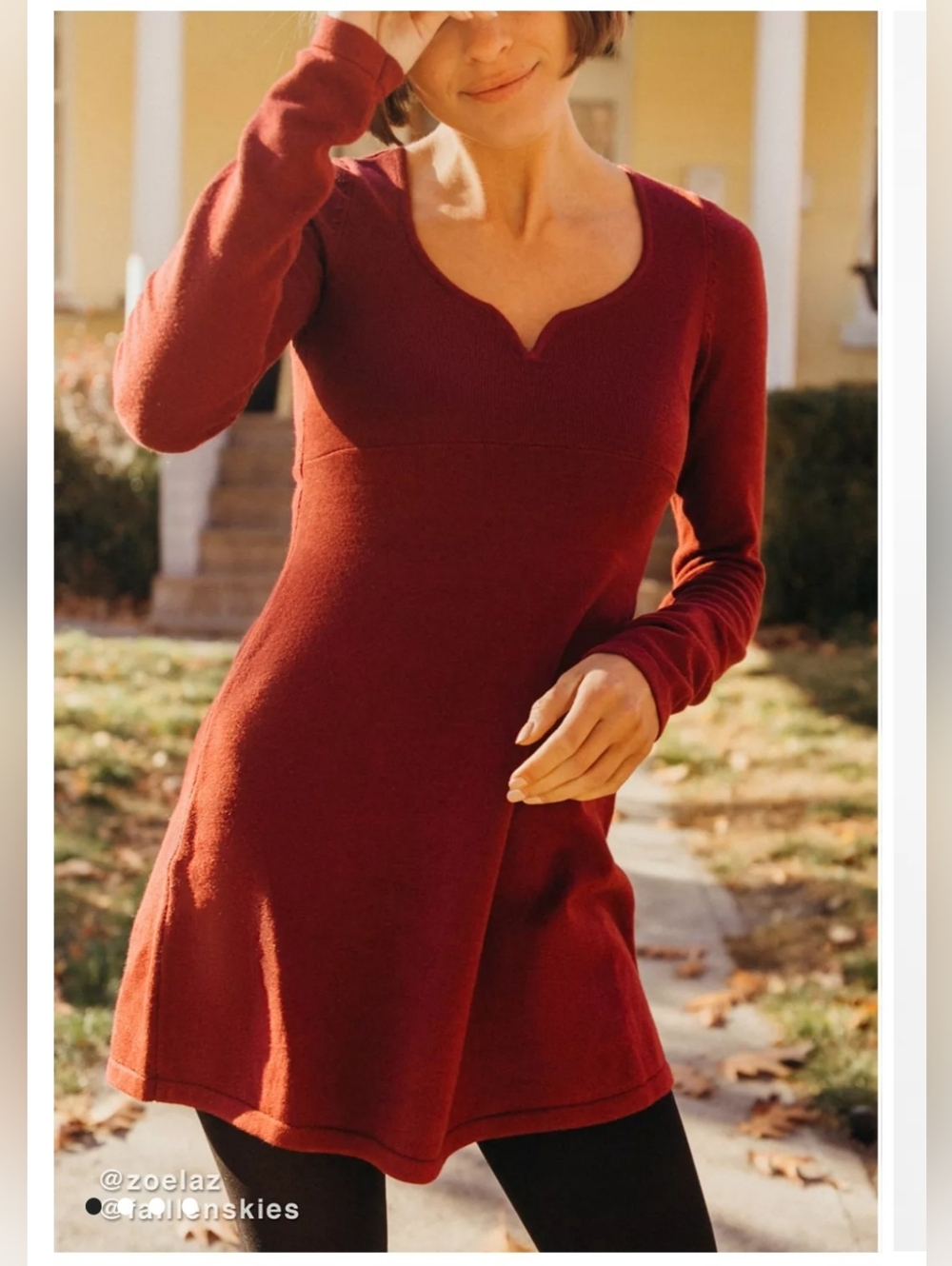 Urban Outfitters Burgundy Ribbed Knit Mini Dress